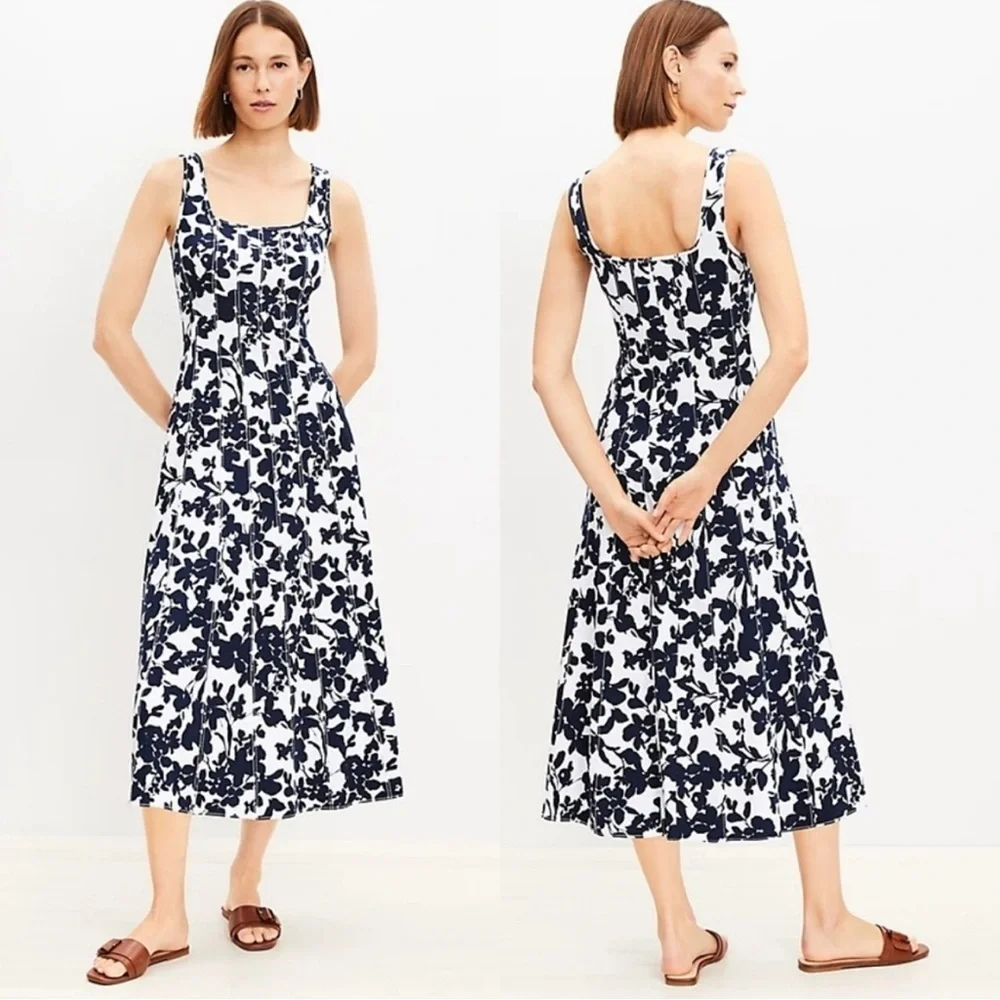 Loft Garden Seamed Ponte Midi Dress - Picture 2 of 10